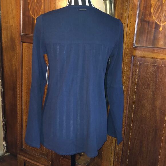 Billabong Boho Hippie Western Cowboy Cowgirl Blue Multi Colored Long Sleeve Top - Picture 4 of 8